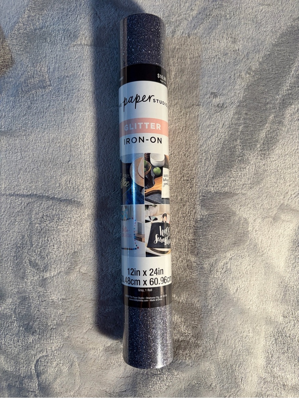 Glitter Iron-On Vinyl Roll - Gray